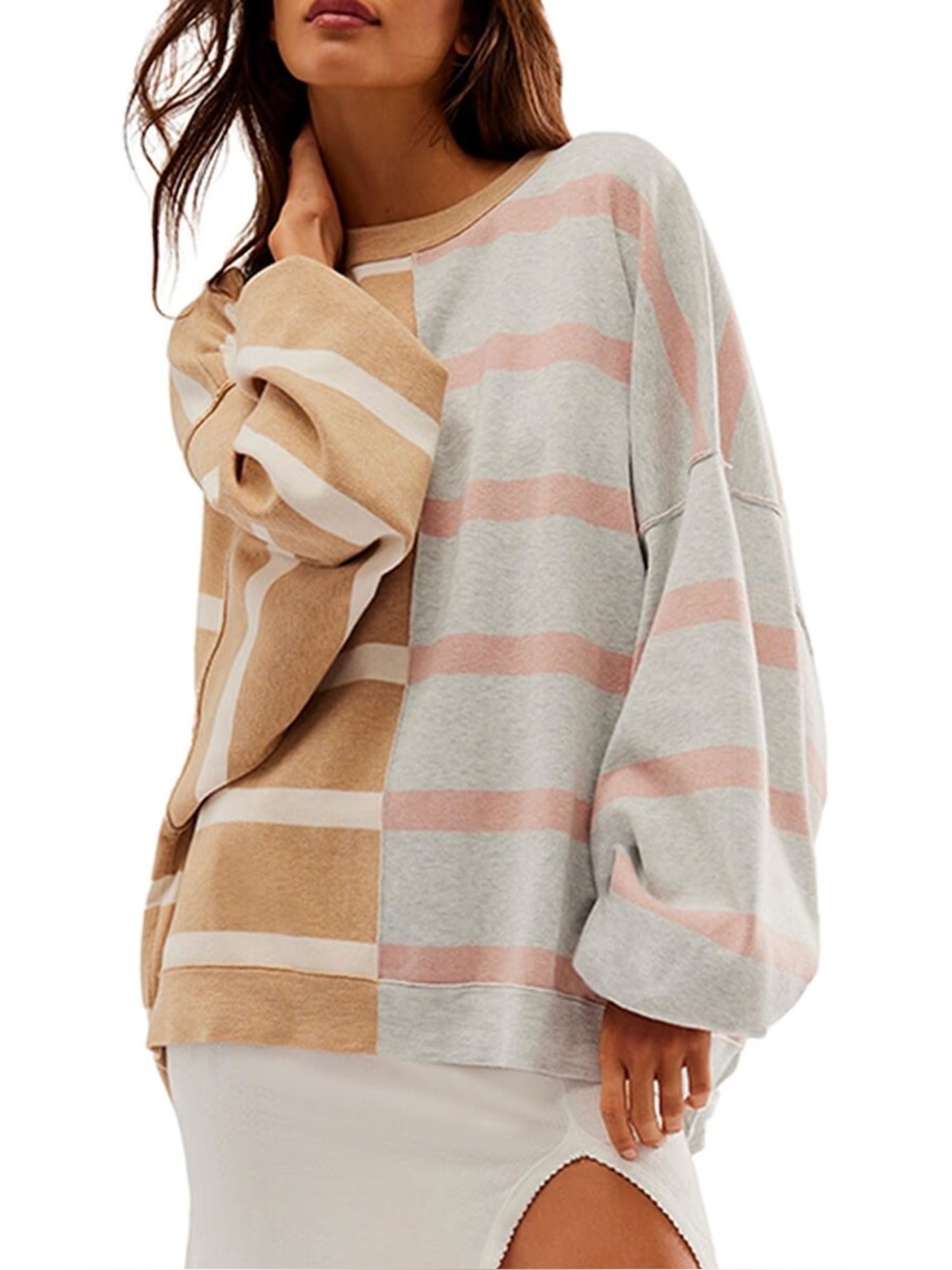 Free People Uptown Stripe Pullover Sweater